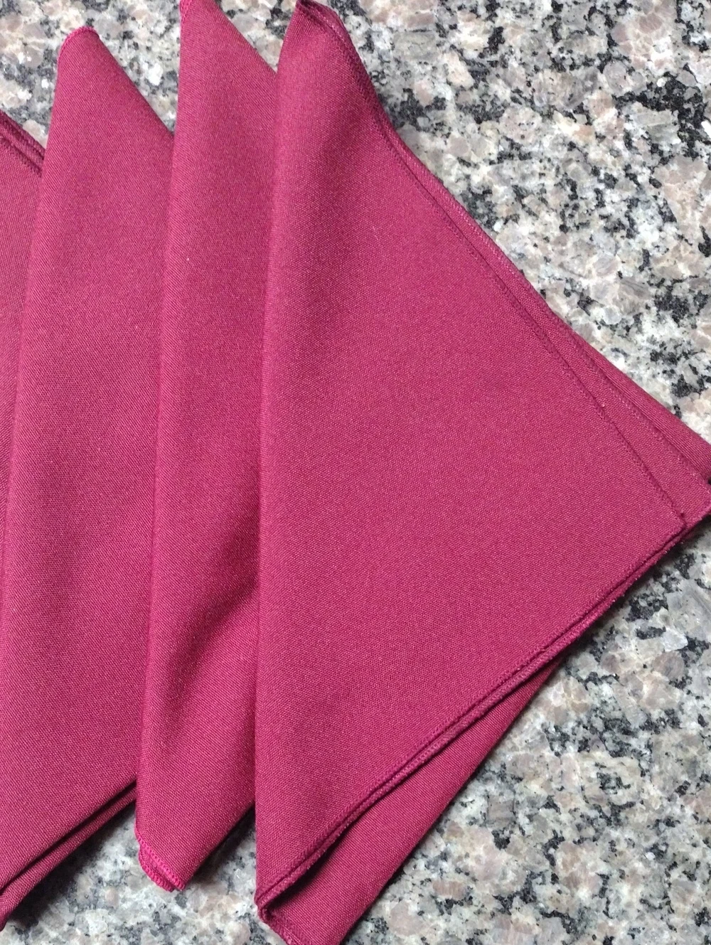 Set of 6 Gently Used Soft Fabric Washable Burgundy Cloth Dinner  Napkins